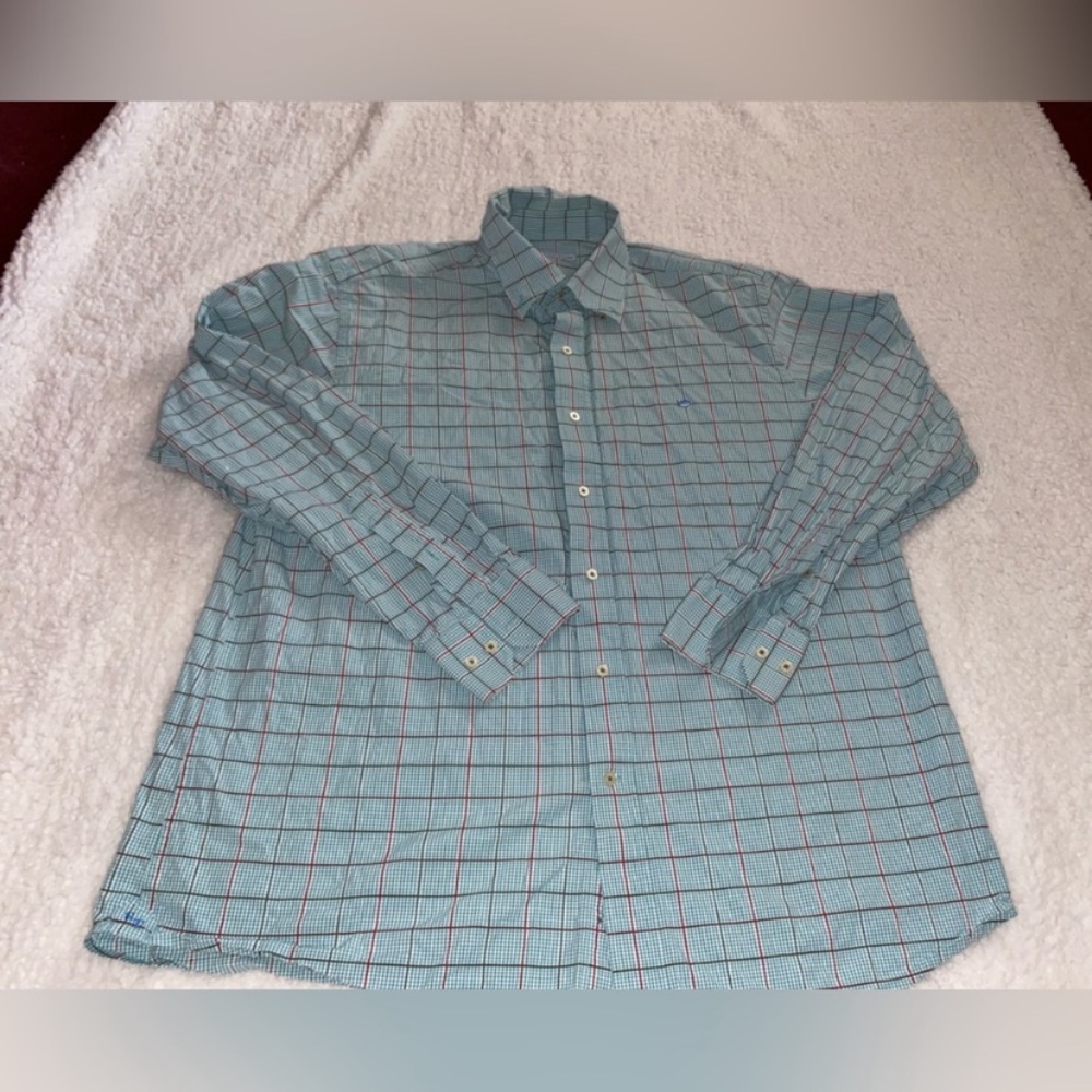 Southern Tide Blue and Red Dress Shirt size XL